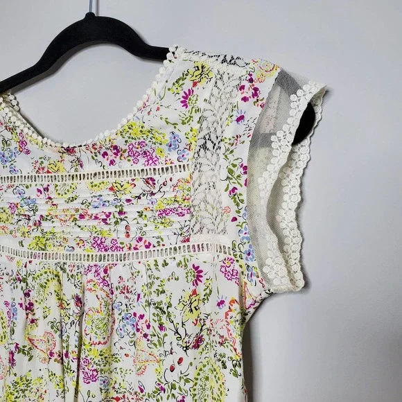 ANTHROPOLOGIE • White Meadow Rue Nellore Floral Lace Blouse Sz XS - Picture 4 of 7